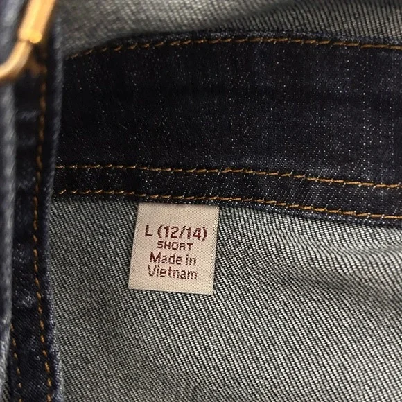 Carhartt Bib Overalls Womens 12/14 Short Dark Wash Denim Rugged Flex Double Knee - Picture 4 of 11